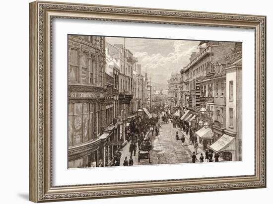 The Queen's Visit to Birmingham: the High Street, from 'The Illustrated London News' 2nd April 1887-English-Framed Giclee Print