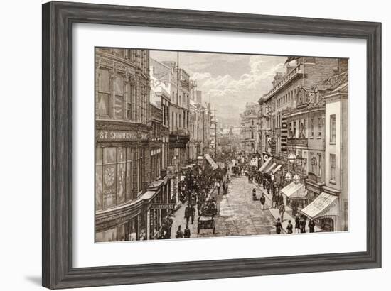 The Queen's Visit to Birmingham: the High Street, from 'The Illustrated London News' 2nd April 1887-English-Framed Giclee Print