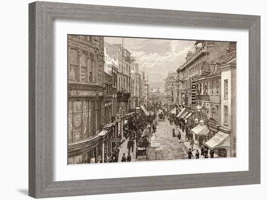 The Queen's Visit to Birmingham: the High Street, from 'The Illustrated London News' 2nd April 1887-English-Framed Giclee Print