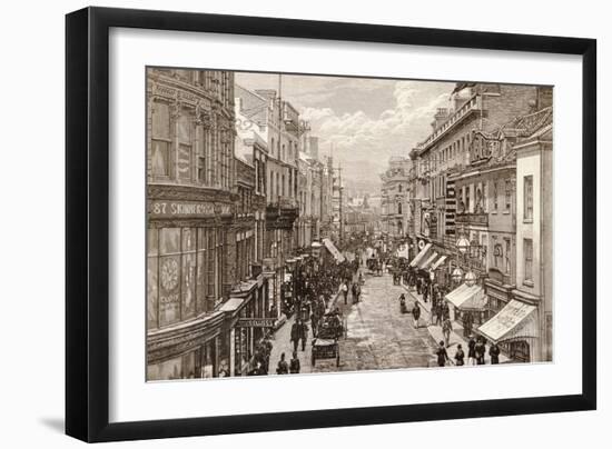 The Queen's Visit to Birmingham: the High Street, from 'The Illustrated London News' 2nd April 1887-English-Framed Giclee Print