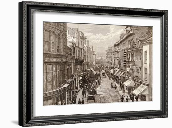 The Queen's Visit to Birmingham: the High Street, from 'The Illustrated London News' 2nd April 1887-English-Framed Giclee Print