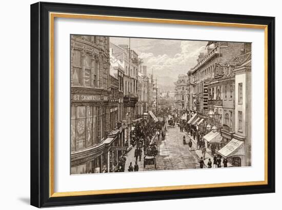 The Queen's Visit to Birmingham: the High Street, from 'The Illustrated London News' 2nd April 1887-English-Framed Giclee Print