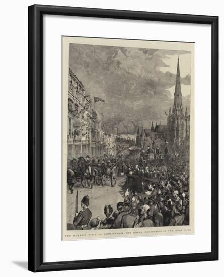 The Queen's Visit to Birmingham, the Royal Procession in the Bull Ring-Henry William Brewer-Framed Giclee Print