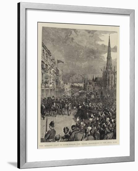 The Queen's Visit to Birmingham, the Royal Procession in the Bull Ring-Henry William Brewer-Framed Giclee Print