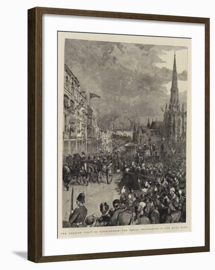 The Queen's Visit to Birmingham, the Royal Procession in the Bull Ring-Henry William Brewer-Framed Giclee Print