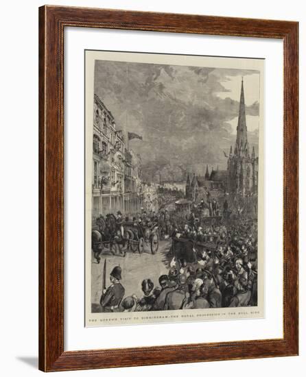 The Queen's Visit to Birmingham, the Royal Procession in the Bull Ring-Henry William Brewer-Framed Giclee Print