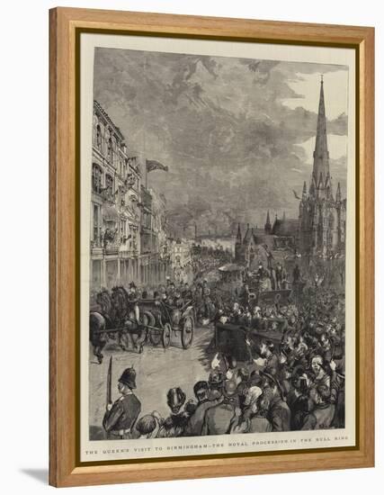 The Queen's Visit to Birmingham, the Royal Procession in the Bull Ring-Henry William Brewer-Framed Premier Image Canvas