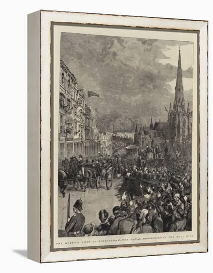 The Queen's Visit to Birmingham, the Royal Procession in the Bull Ring-Henry William Brewer-Framed Premier Image Canvas