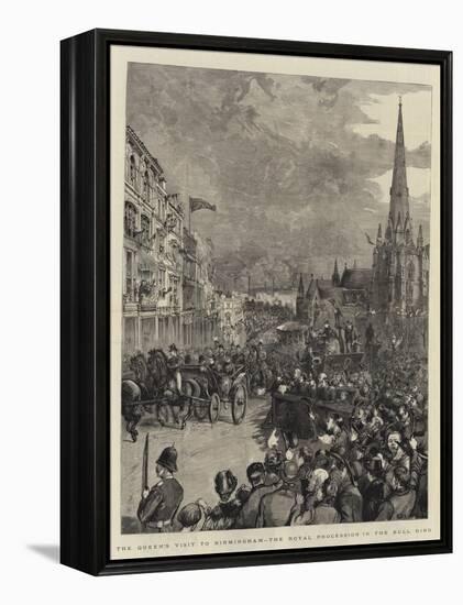The Queen's Visit to Birmingham, the Royal Procession in the Bull Ring-Henry William Brewer-Framed Premier Image Canvas