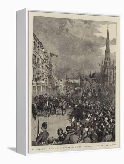 The Queen's Visit to Birmingham, the Royal Procession in the Bull Ring-Henry William Brewer-Framed Premier Image Canvas