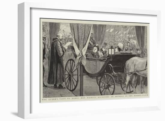 The Queen's Visit to Derby, Her Majesty Receiving an Address in the Market-Place-Robert Barnes-Framed Giclee Print