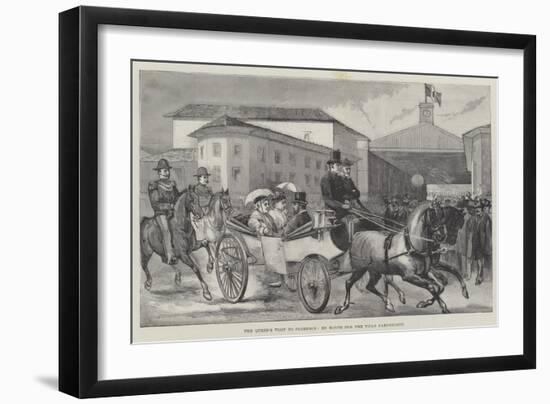 The Queen's Visit to Florence, En Route for the Villa Fabbricotti-null-Framed Giclee Print