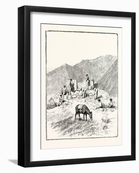 The Queen's Visit to Grasse the Twenty-Fifth Battalion of Chasseurs À Pied at Work Among the Mounta-null-Framed Giclee Print