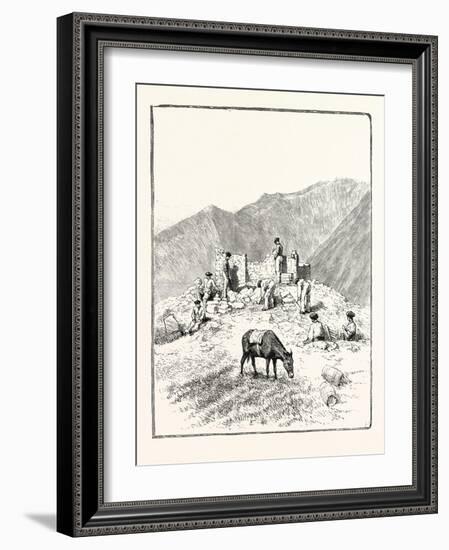 The Queen's Visit to Grasse the Twenty-Fifth Battalion of Chasseurs À Pied at Work Among the Mounta-null-Framed Giclee Print