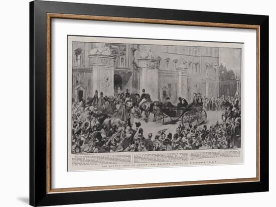 The Queen's Visit to London, Her Majesty's Arrival at Buckingham Palace-William Hatherell-Framed Giclee Print