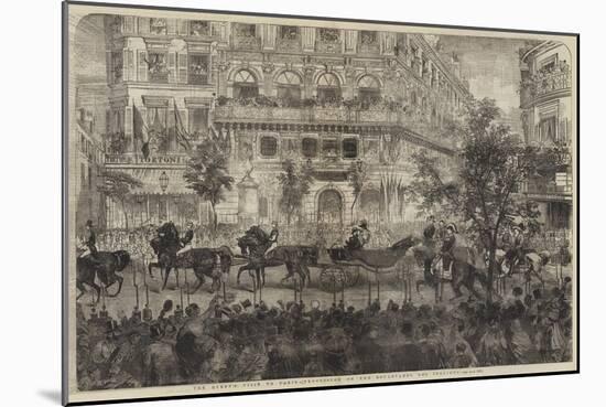 The Queen's Visit to Paris, Procession on the Boulevards Des Italiens-null-Mounted Giclee Print