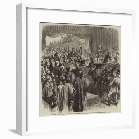 The Queen's Visit to the City, Reception of Her Majesty at the Surrey End of Blackfriars New Bridge-Sir John Gilbert-Framed Giclee Print