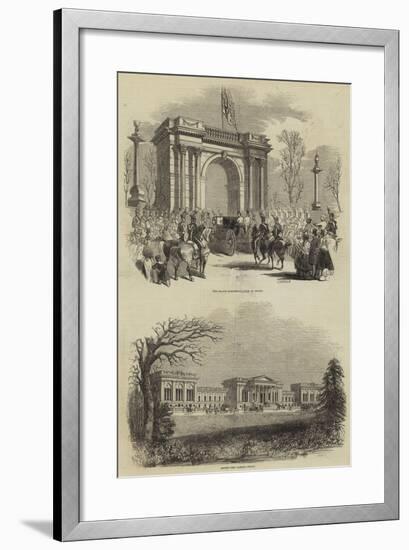The Queen's Visit to the Duke of Buckingham, at Stowe-null-Framed Giclee Print
