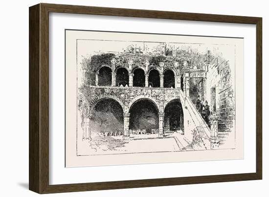 The Queen Visiting the Bargello Palace, Florence Italy, 1888-null-Framed Giclee Print