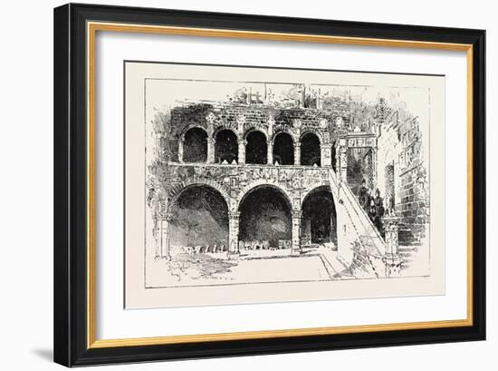 The Queen Visiting the Bargello Palace, Florence Italy, 1888-null-Framed Giclee Print