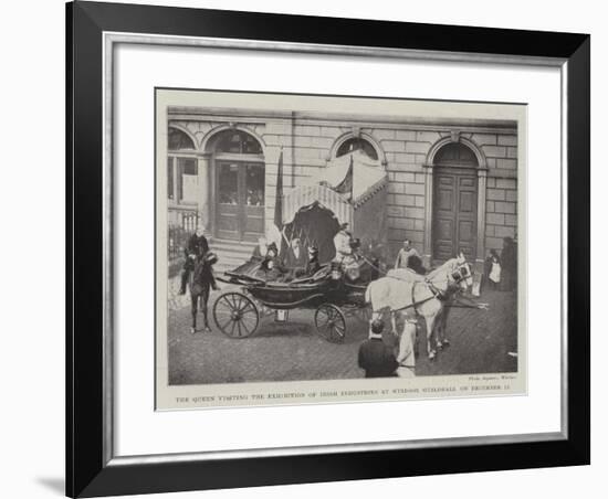 The Queen Visiting the Exhibition of Irish Industries at Windsor Guildhall on 12 December-null-Framed Giclee Print