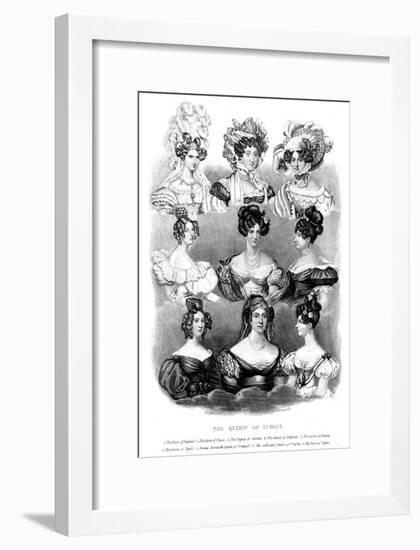 The Queens of Europe, 19th Century-null-Framed Giclee Print