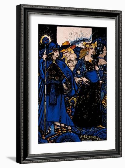 "The Queens of Sheba, Meath and Connaught" Illustration by Harry Clarke from 'Queens' by J.M. Synge-Harry Clarke-Framed Giclee Print