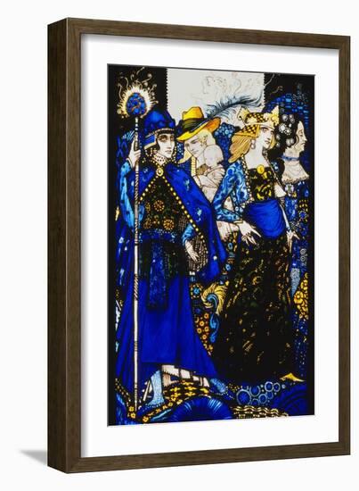 The Queens of Sheba, Meath and Connaught'. 'Queens', Nine Glass Panels Acided, Stained and…-Harry Clarke-Framed Giclee Print