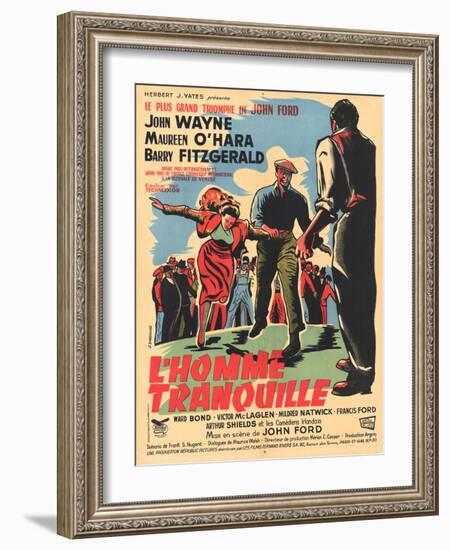 The Quiet Man, French Movie Poster, 1952-null-Framed Art Print