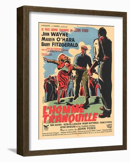 The Quiet Man, French Movie Poster, 1952-null-Framed Art Print