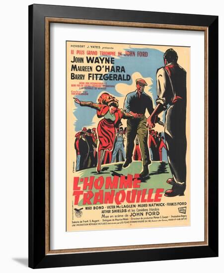 The Quiet Man, French Movie Poster, 1952-null-Framed Art Print