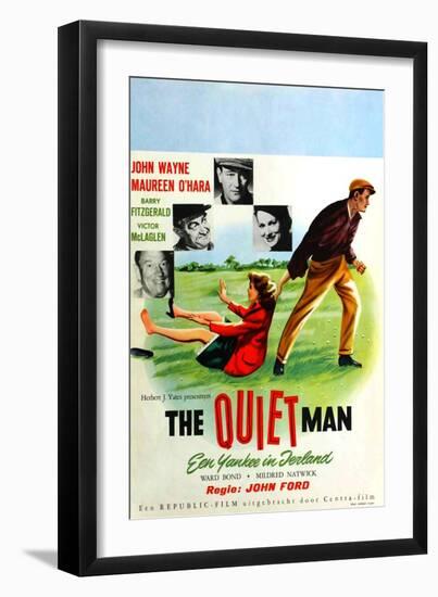 The Quiet Man, German Movie Poster, 1952-null-Framed Premium Giclee Print