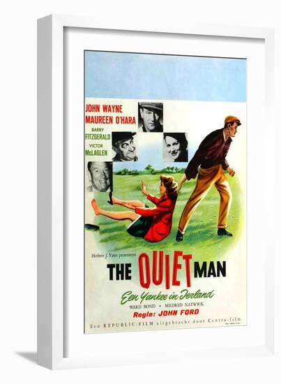 The Quiet Man, German Movie Poster, 1952-null-Framed Art Print