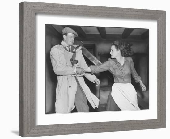 The Quiet Man, John Wayne, Maureen O'Hara, 1952-null-Framed Photo