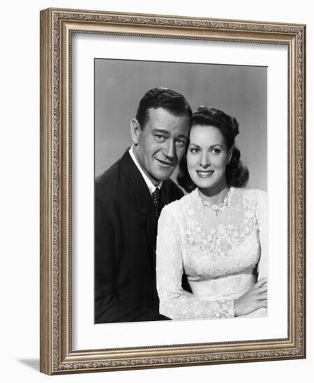 The Quiet Man, John Wayne, Maureen O'Hara, 1952-null-Framed Premium Photographic Print