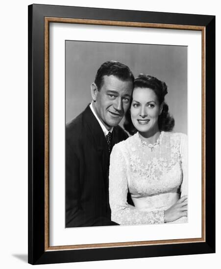 The Quiet Man, John Wayne, Maureen O'Hara, 1952-null-Framed Premium Photographic Print