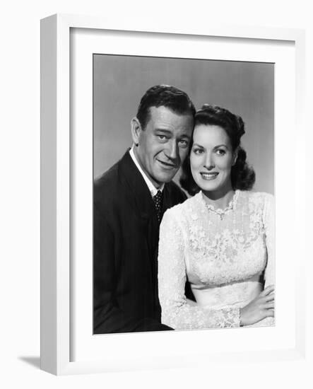 The Quiet Man, John Wayne, Maureen O'Hara, 1952-null-Framed Premium Photographic Print