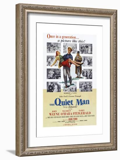 The Quiet Man, Maureen O'Hara, John Wayne, Barry Fitzgerald, 1952-null-Framed Premium Giclee Print