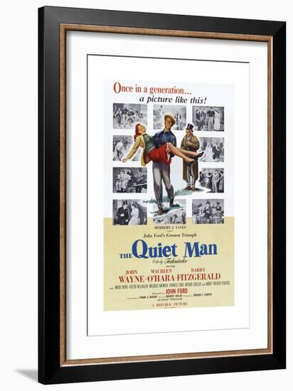 The Quiet Man, Maureen O'Hara, John Wayne, Barry Fitzgerald, 1952-null-Framed Premium Giclee Print