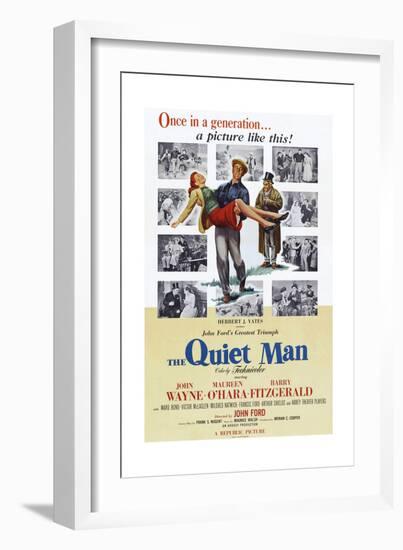 The Quiet Man, Maureen O'Hara, John Wayne, Barry Fitzgerald, 1952-null-Framed Premium Giclee Print