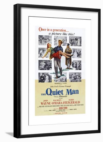 The Quiet Man, Maureen O'Hara, John Wayne, Barry Fitzgerald, 1952-null-Framed Art Print