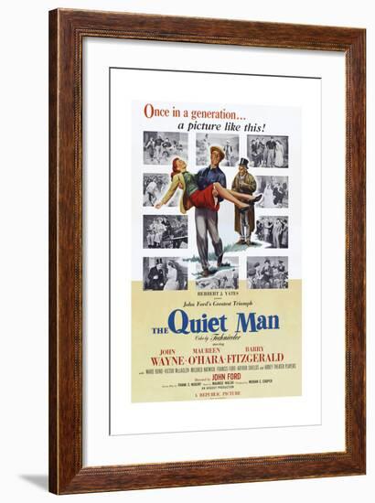 The Quiet Man, Maureen O'Hara, John Wayne, Barry Fitzgerald, 1952-null-Framed Art Print