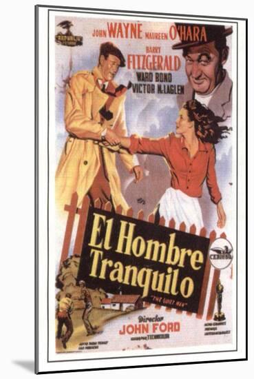The Quiet Man, Spanish Movie Poster, 1952-null-Mounted Art Print