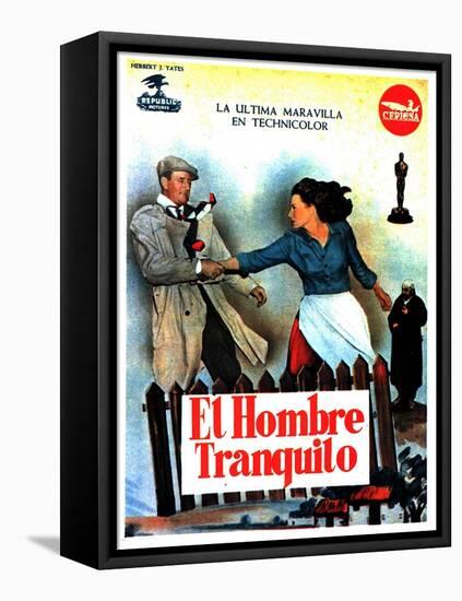 The Quiet Man, Spanish Movie Poster, 1952-null-Framed Stretched Canvas