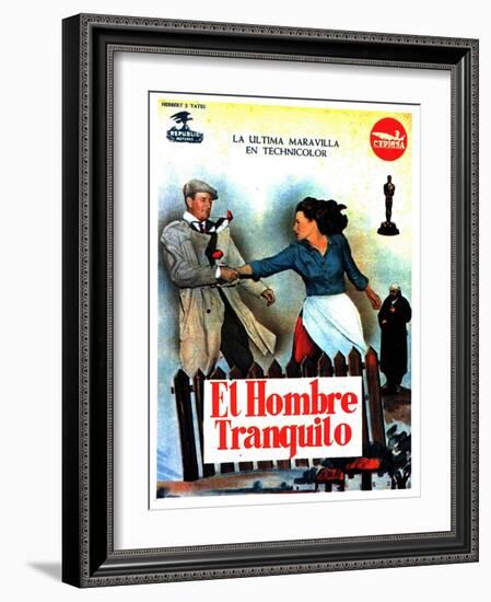 The Quiet Man, Spanish Movie Poster, 1952-null-Framed Art Print