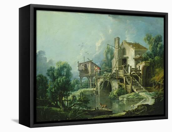 The Quiquengrogne Windmill at Charenton, or the Charenton Windmill, C.1750-60 (Oil on Canvas)-Francois Boucher-Framed Premier Image Canvas