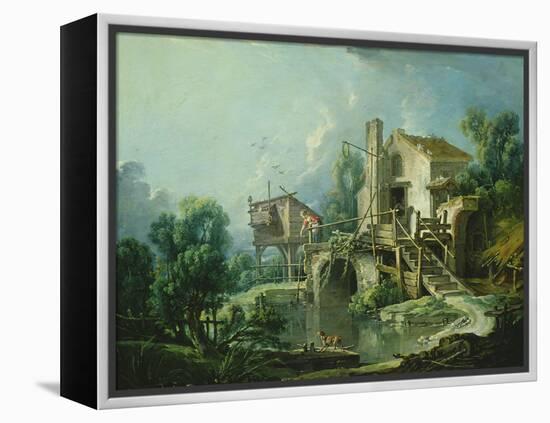 The Quiquengrogne Windmill at Charenton, or the Charenton Windmill, C.1750-60 (Oil on Canvas)-Francois Boucher-Framed Premier Image Canvas