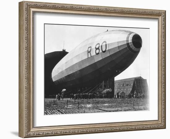 The R80 Airship Being Launched from Its Shed, July 1920-null-Framed Photographic Print