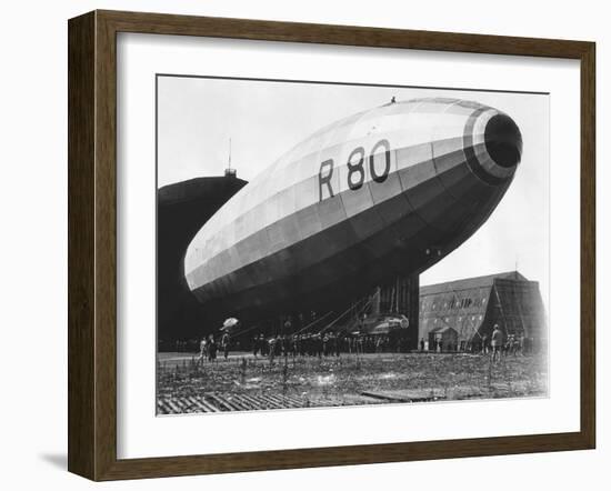 The R80 Airship Being Launched from Its Shed, July 1920-null-Framed Photographic Print