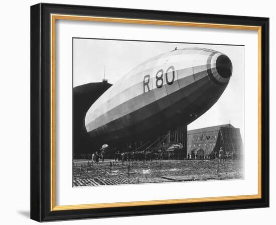 The R80 Airship Being Launched from Its Shed, July 1920-null-Framed Photographic Print